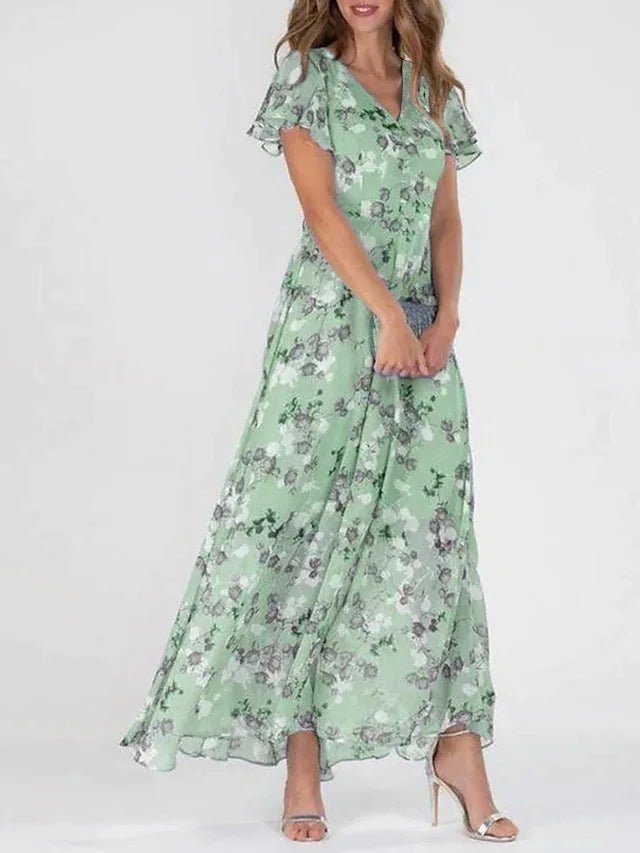 Lena | Vestito glamour con copertura della pancia e motivo