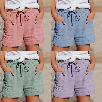 Liora | Baumwoll kurze Hose mit Kordelzug und Taschen