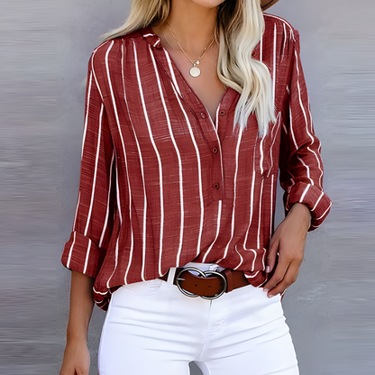 Delia | Fashionable women's blouse with long sleeves | Button placket