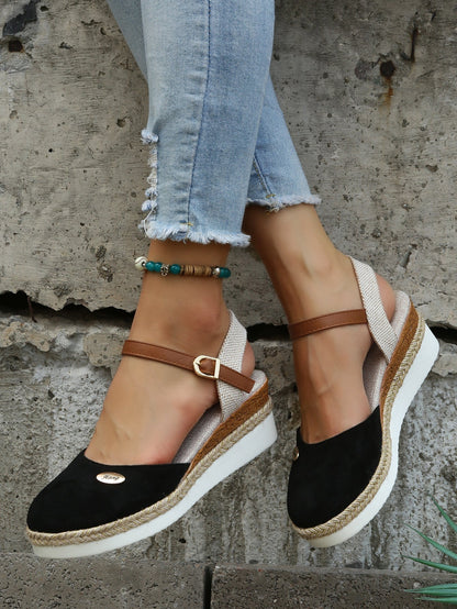 Naomi | Women's Espadrille Platform Sandals with Metallic Accent