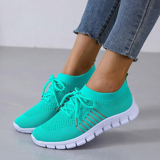 Lotta | Damen orthopädische Sneaker mit Schnürung und Strickmaterial