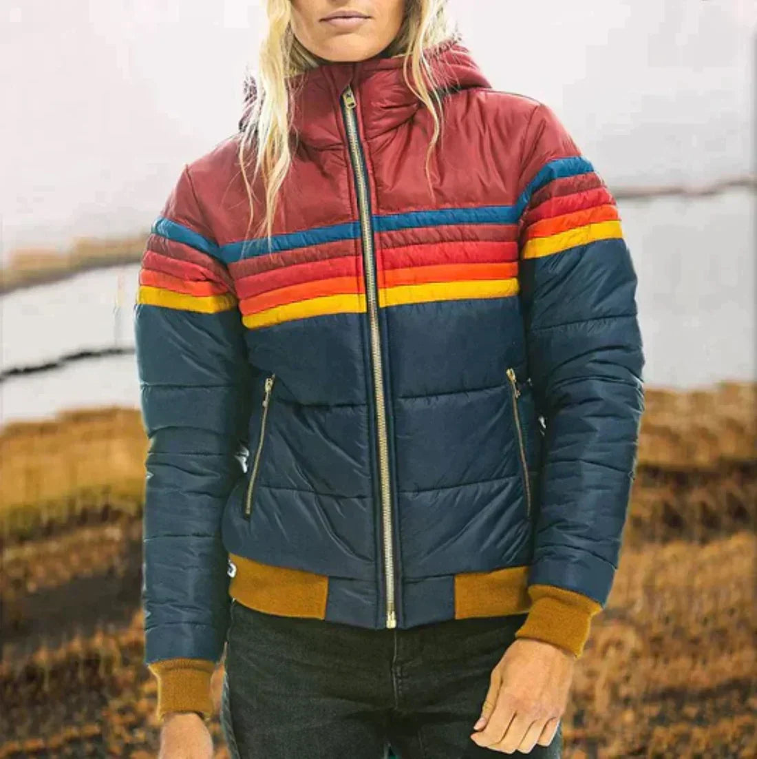 Janine | Damen Plüschjacke mit Kapuze