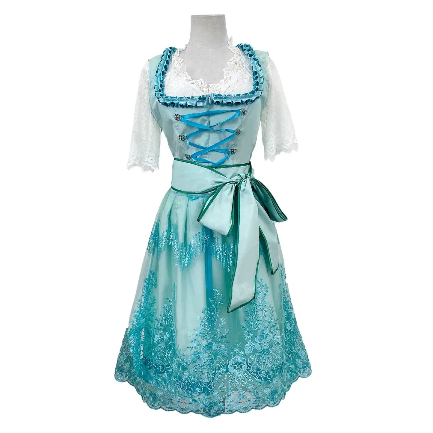 Annika | Damen Festdirndl mit Spitzenärmeln und dekorativem Rock