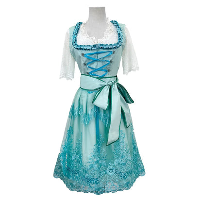 Annika | Damen Festdirndl mit Spitzenärmeln und dekorativem Rock