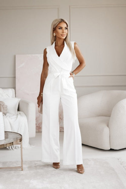 Fabienne | Elegant Jumpsuit with Wrap Look and Tie Belt