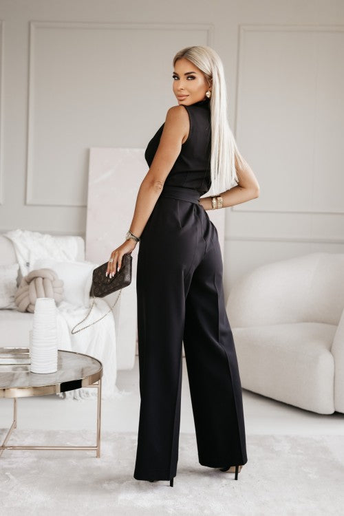 Fabienne | Elegant Jumpsuit with Wrap Look and Tie Belt