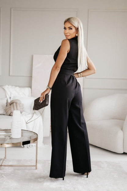 Fabienne | Elegant Jumpsuit with Wrap Look and Tie Belt