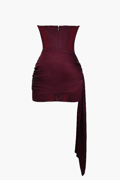 Aletta | Elegante miniabito da donna senza maniche con drappeggio | Classico