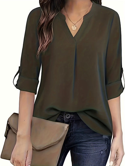 Navy Blue Elegant Blouse - Bella