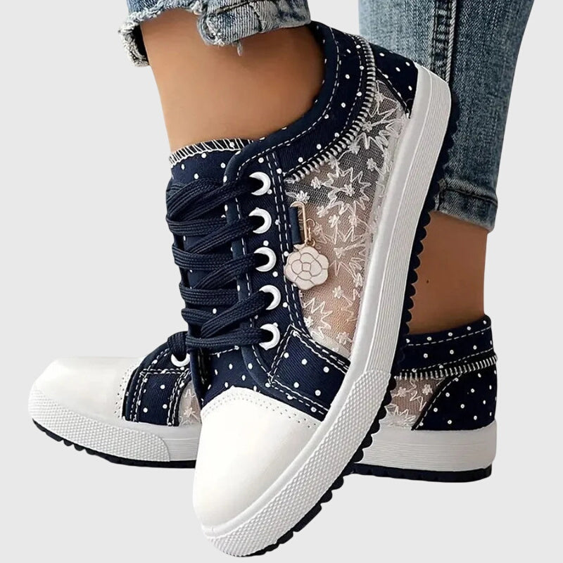 Elina | orthopädische Sneaker mit Schnürung und Muster und Form