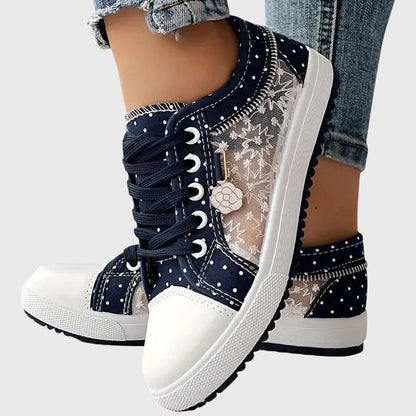 Elina | orthopädische Sneaker mit Schnürung und Muster und Form
