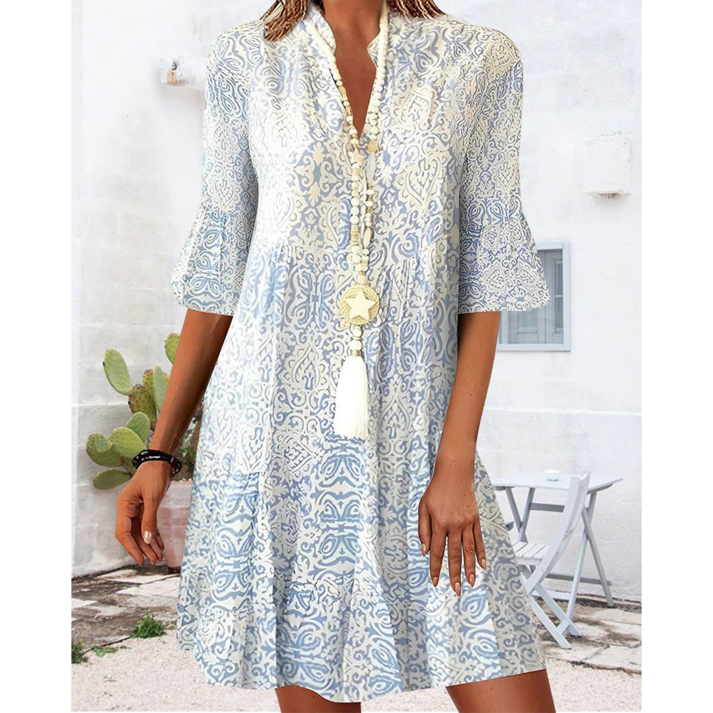 Felira | Damen Kleid mit Muster und lockerem Schnitt