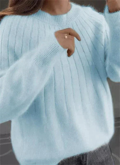 Melanie | Flauschiger Strickpullover aus Kaschmir mit Rippstruktur