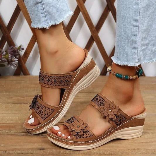 Sila | Women's orthopedic wedge sandals with embellished straps
