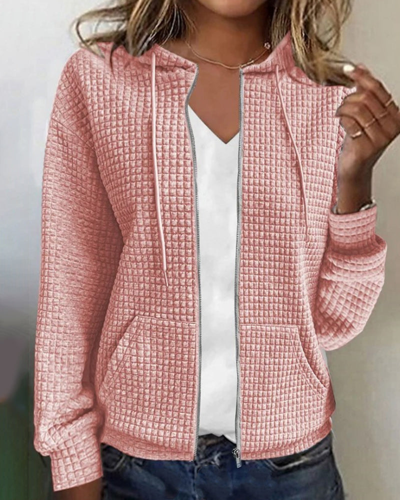 Johanna | Damen Jacke mit Reißverschluss und Strukturstoff