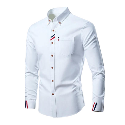 Jonas | Men's cotton shirt with button placket and chest pocket