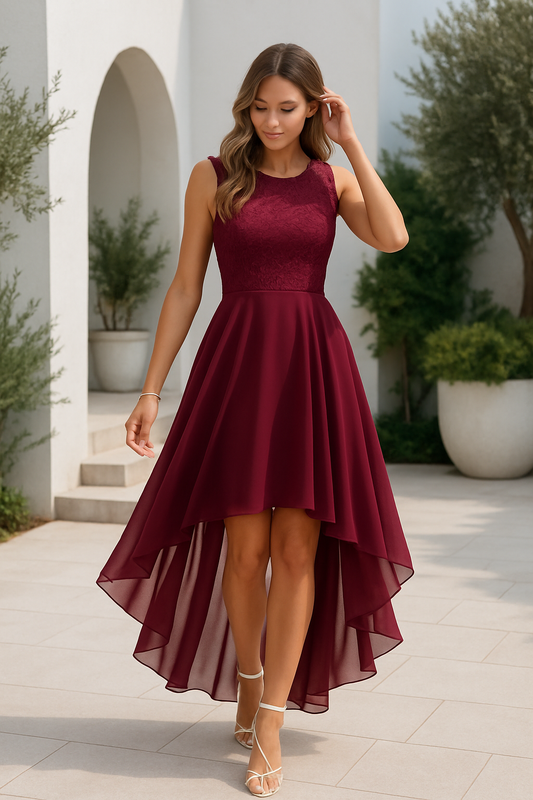 Elisabeth | Elegantes ärmelloses Midikleid mit fließendem Rock