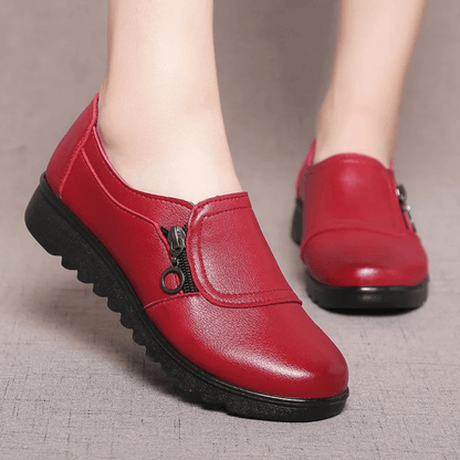 Brigitte | Orthopädische Halbschuhe mit Reißverschluss und dicker Sohle