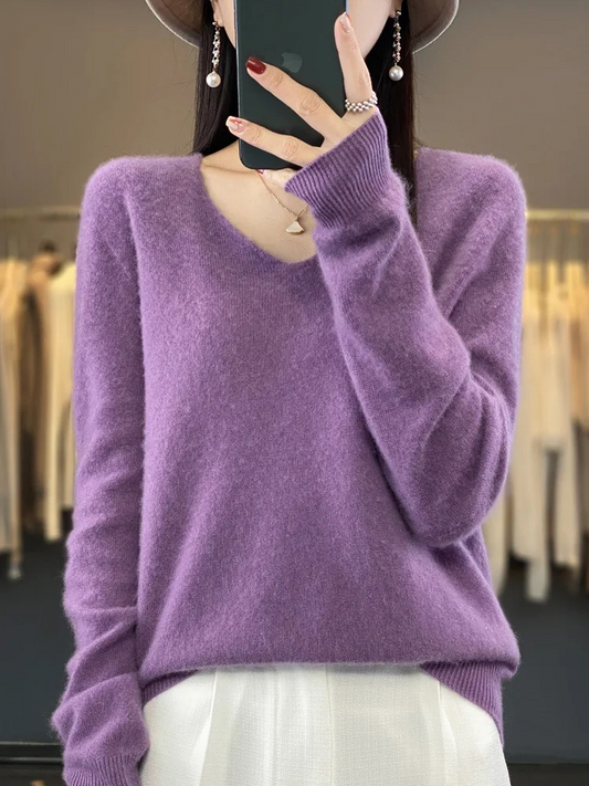 Jamila | Women's cashmere sweater with an elegant V-neck