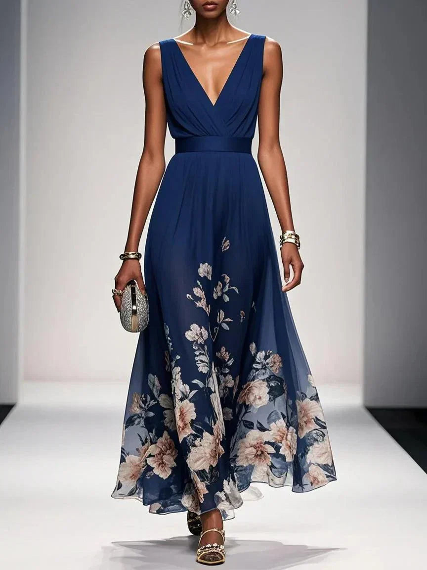 Emira | Women's Maxi Dress with Floral Print and Sleeveless Design