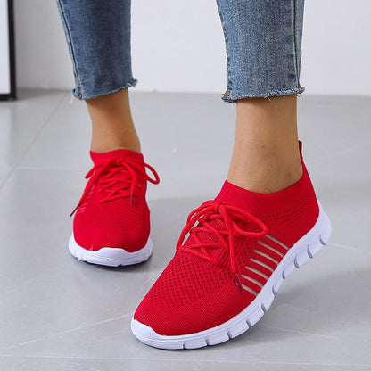 Lotta| Sneakers ortopediche da donna con lacci e materiale a maglia
