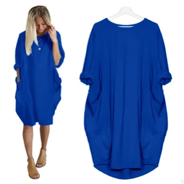 Gisla | Lässiges Damen Kleid mit Taschen und weiten Ärmeln