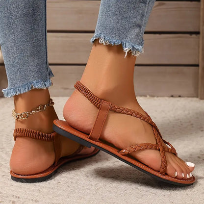 Viktoria | Sandali primaverili da donna con cinturini intrecciati e suola