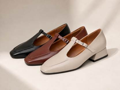 Claudia| Women's Orthopedic Mary Jane with Strap and Flat Heel
