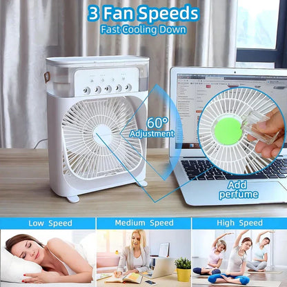 Kalyxo | Tragbarer Luftkühler mit LED-Beleuchtung und Ventilator