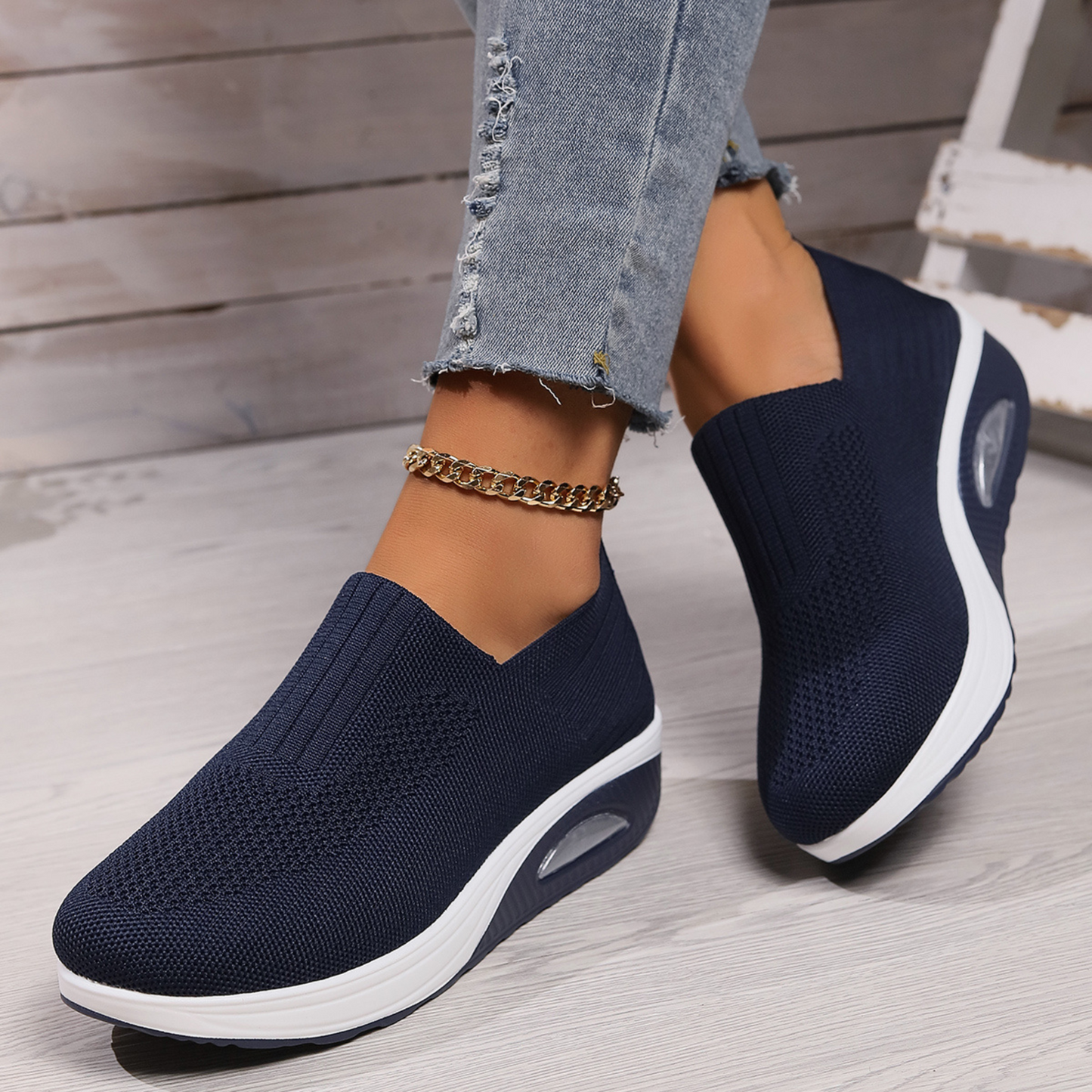 Lotte | Orthopädische Slip-on Schuhe mit Strick und Sohle