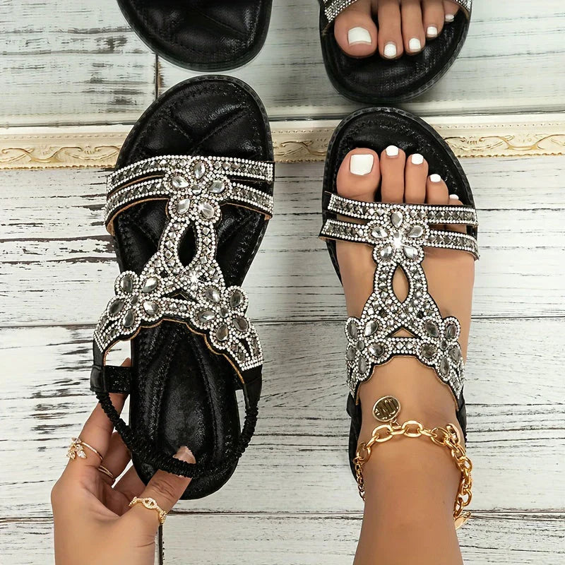Tamara | Orthopädische Sandalen mit Perlenbesatz Boho-Stil
