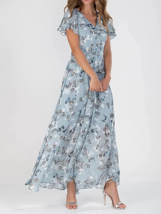 Lena | Vestito glamour con copertura della pancia e motivo