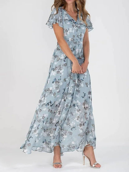 Lena | Vestito glamour con copertura della pancia e motivo
