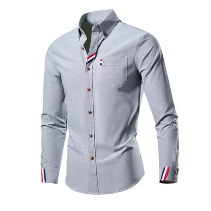 Jonas | Men's cotton shirt with button placket and chest pocket