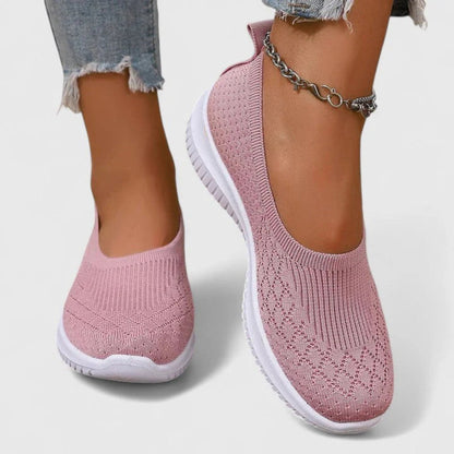 Johanna | Damen Slip-on Ballerinas mit Strick und leichter Sohle