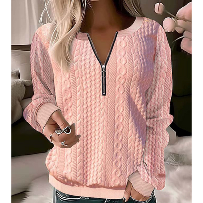Monika | Eleganter Damen Pullover mit Reißverschluss