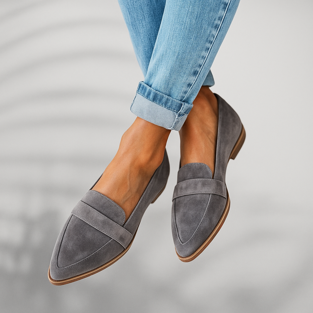 Diana | Damen Slip-On Loafer mit Spange und spitzer Form