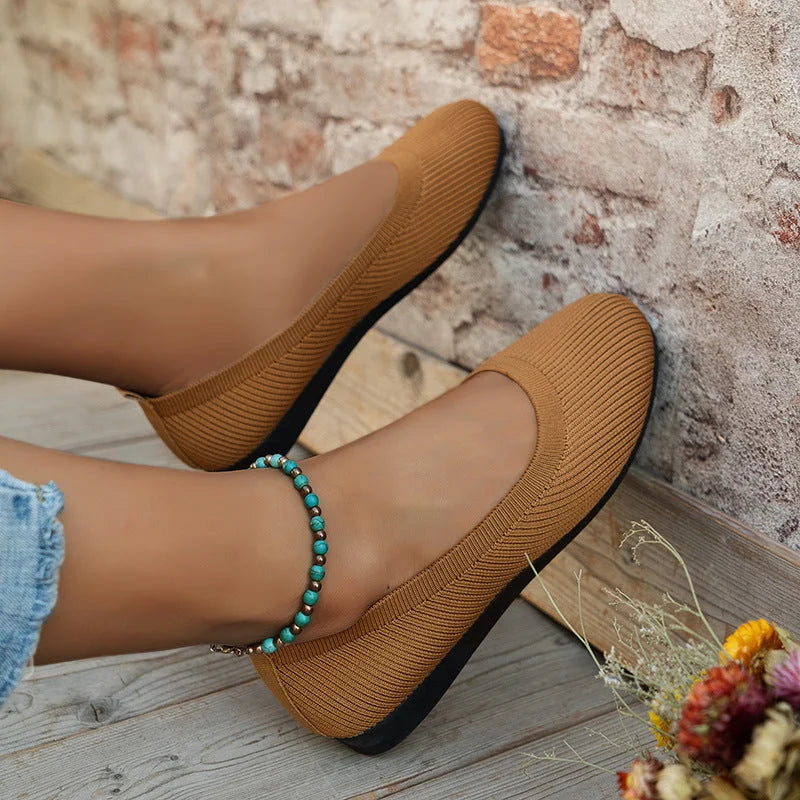 Caris | Damen Mesh Ballerinas atmungsaktiv mit Rundspitze | Schlupfdesign