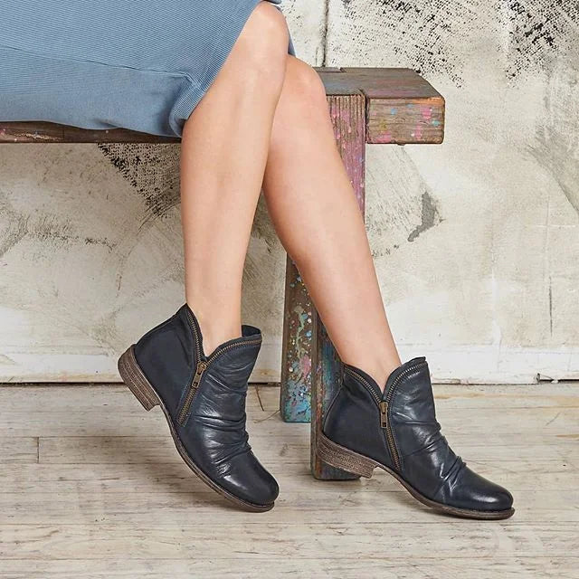 Ladina | Damen bequeme Stiefeletten mit Reißverschluss