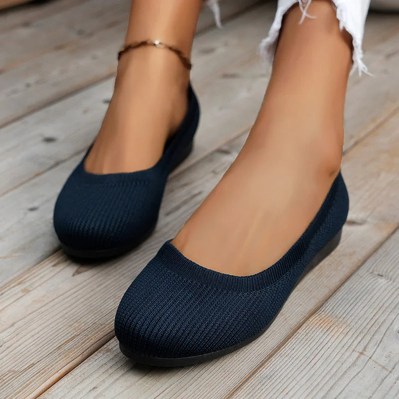Caris | Damen Mesh Ballerinas atmungsaktiv mit Rundspitze | Schlupfdesign