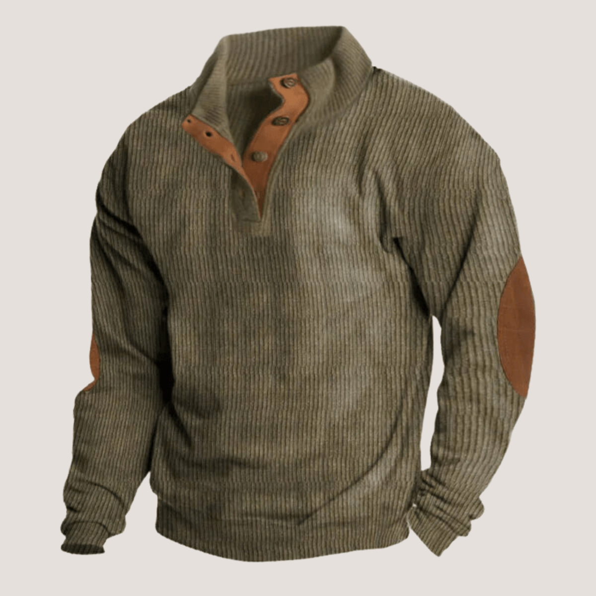 Noah | Pullover da uomo a coste con abbottonatura