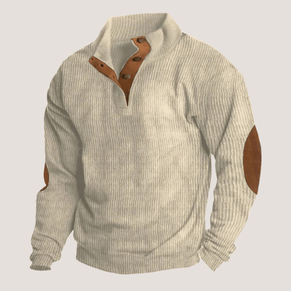 Noah | Pullover da uomo a coste con abbottonatura