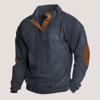Noah | Pullover da uomo a coste con abbottonatura