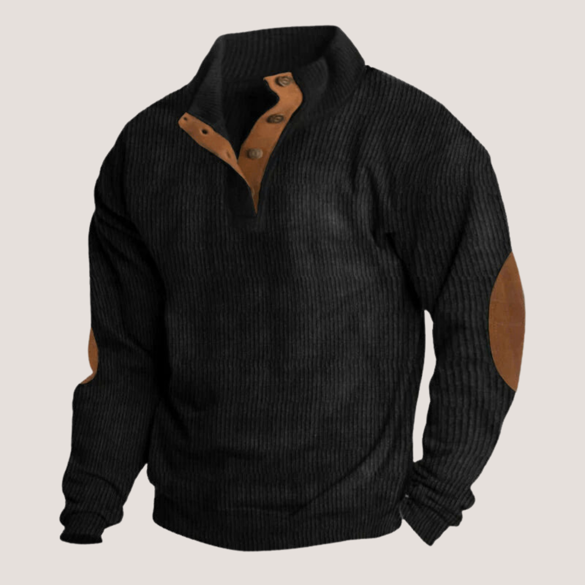 Noah | Pullover da uomo a coste con abbottonatura