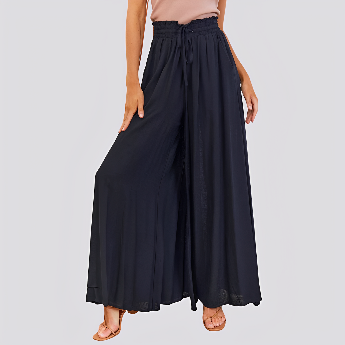 Lareen | Women's pants with wide cut and drawstring