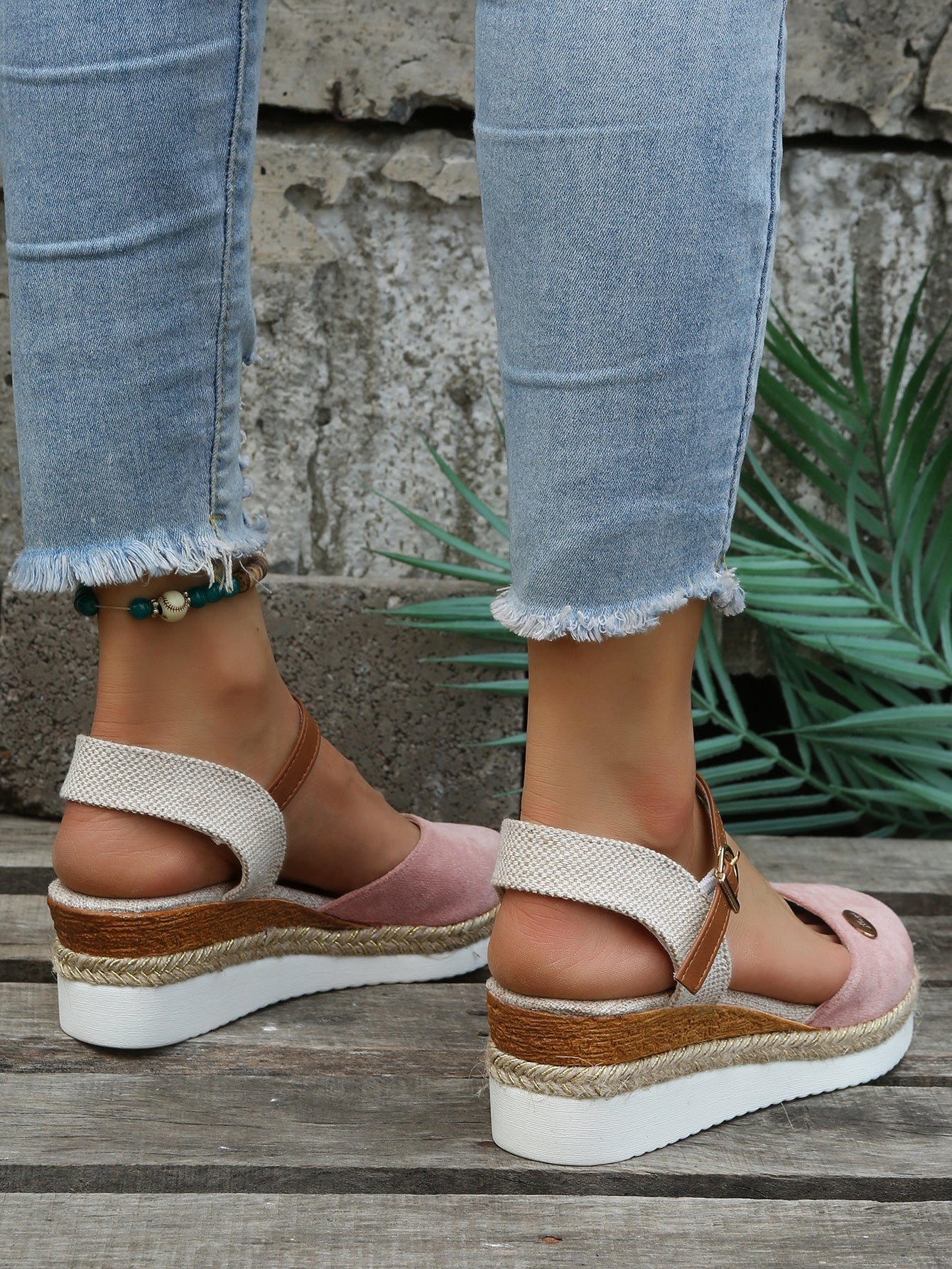 Naomi | Women's Espadrille Platform Sandals with Metallic Accent