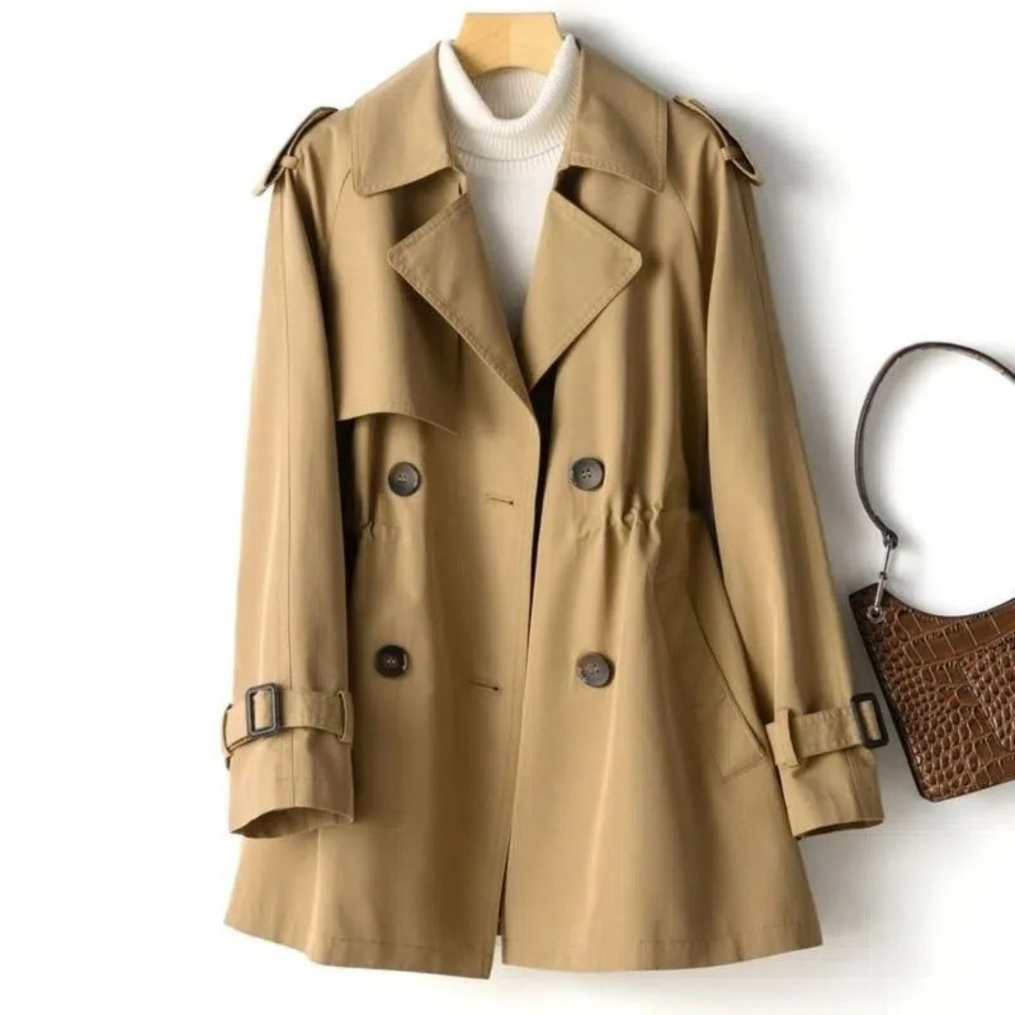 Yael | lässiger Damen-Trenchcoat mit Reverskragen und Knöpfen