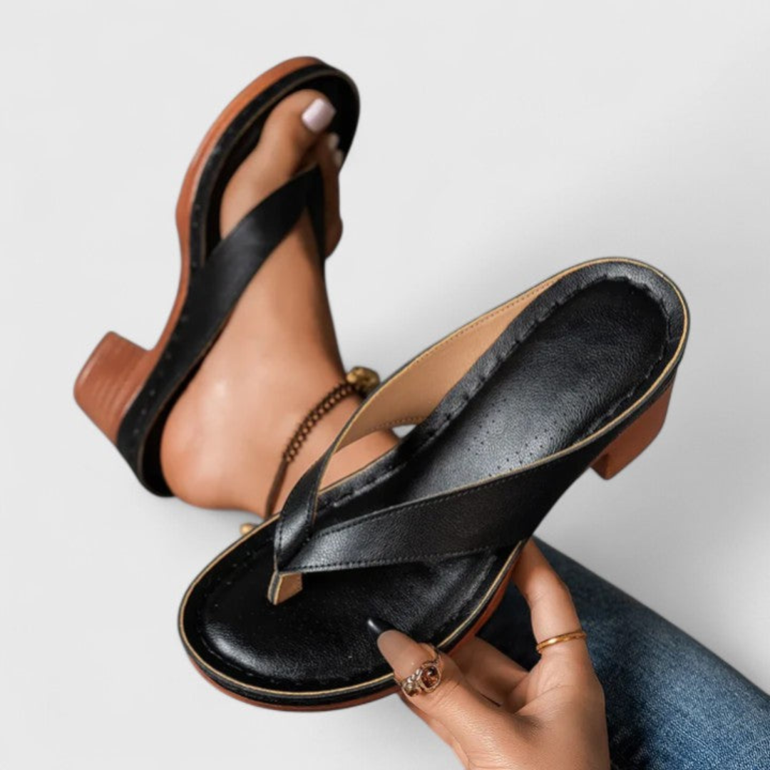 Melira | Women's thong sandals with heel and straps