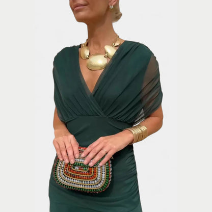 Marie | Damen elegantes Off-Shoulder Abendkleid mit Drapierung