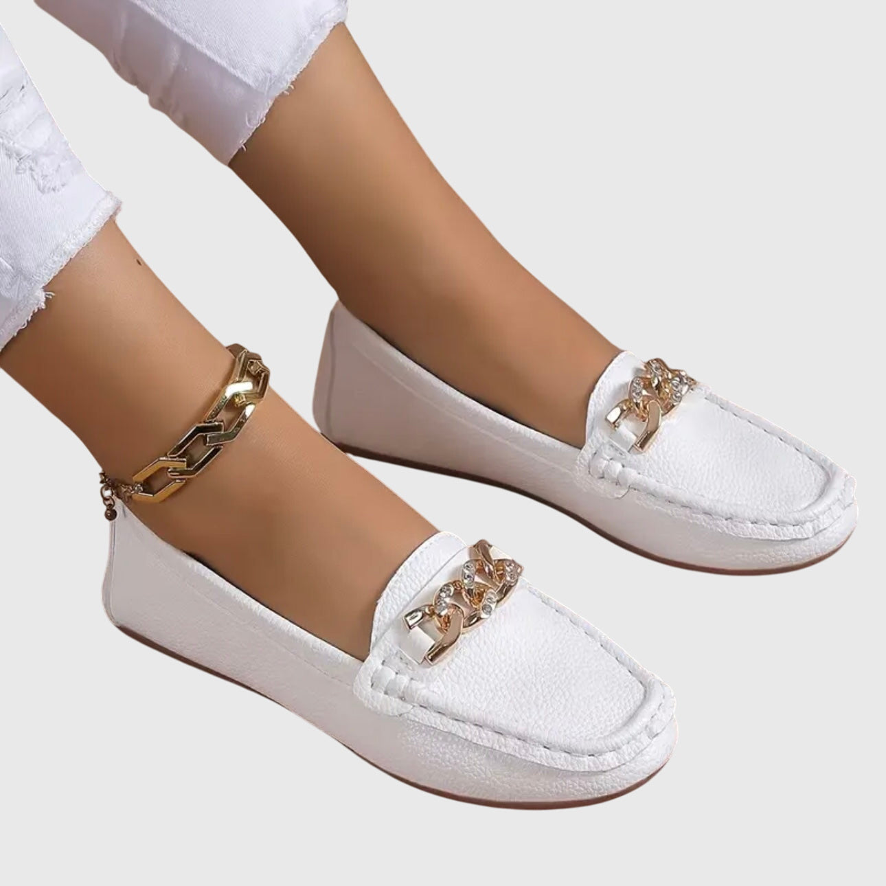 Mara | Damen orthopädische Slip-On Loafer mit Kette und Form